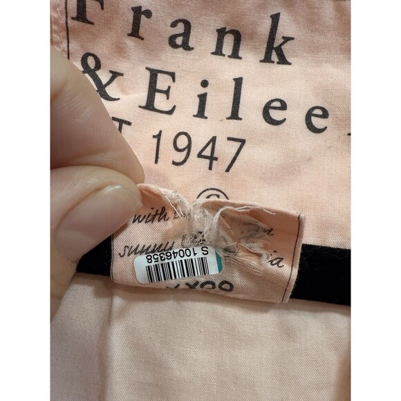 Frank & Eileen EILEEN Relaxed Button-Up Shirt Cotton Peach Size Medium - Picture 7 of 8